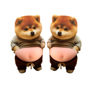 Puppy man with big belly, cute and creative Shiba Inu anti-collision sticker for car door, refrigerator door and rear anti-collision sticker