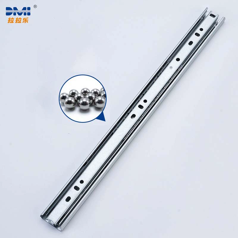 拉拉乐 LS3201 three-section galvanized plate slide rail 30 wide cold rolled steel wardrobe guide rail silent cabinet side drawer