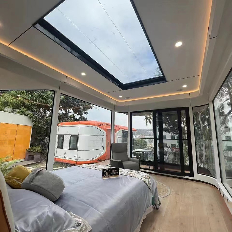 Estructura de acero y aluminio vagabundo alojamiento residencial acústico anticongelante al aire libre acampado alojamiento residencial futuro a través de la vagabundidad personalizada