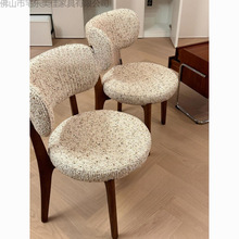 lily椅法式复古奶油风不带扶手餐椅客厅单椅轻奢欧式实木餐椅