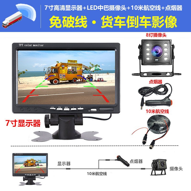 7AHD车载显示器高清IPS全视角1080P大车车用货车液晶屏幕车顶|undefined
