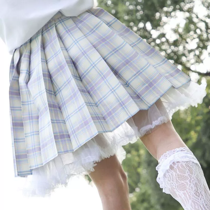 Короткая тонкая школьная плисированная юбка, стиль Lolita, балетная юбка