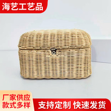 创意新款女士藤编单肩包大容量度假风编织包女士斜挎包半成品加工