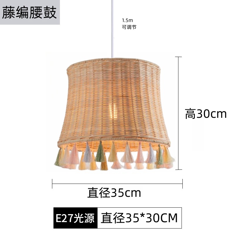 Pantalla de ratán creativa, sala de estar japonesa retro, comedor, dormitorio, restaurante de olla caliente, casa de familia, supermercado, lámpara de araña del sudeste asiático