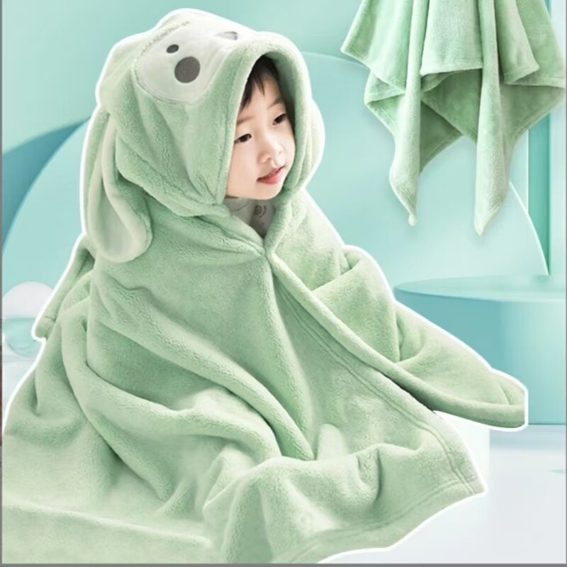 Children's Bath Towel with Hooded Cloak Bathrobe for Boys and Girls, Quick-Drying and Non-Falling, Baby Wrap for Newborns