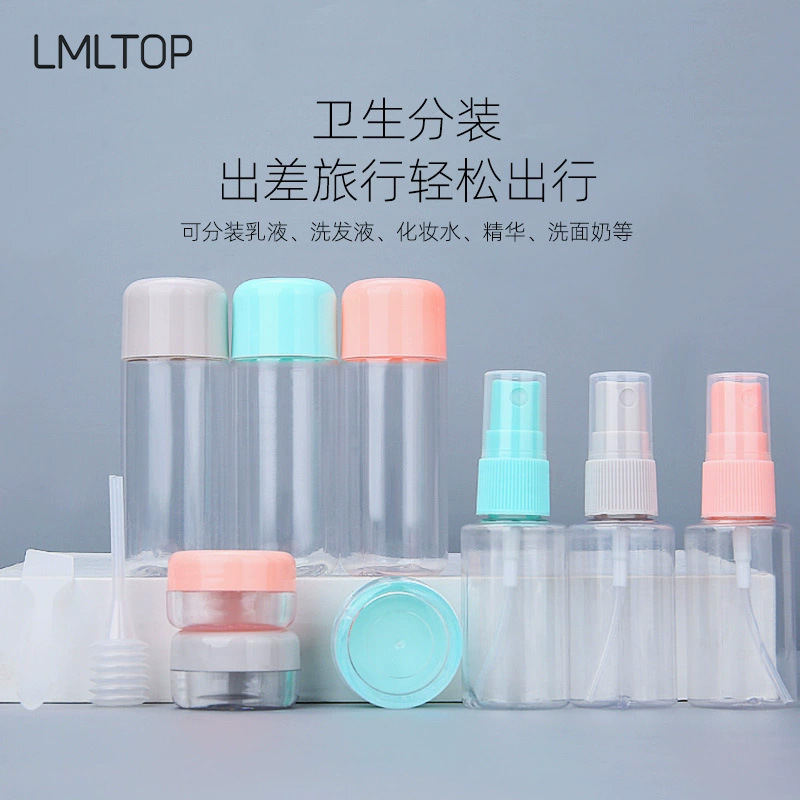 Set de Botellas de Viaje para Cosméticos Lamela, Set de 8 Piezas, Botella de Spray, Caja para Crema, Barra con Bolsa de Almacenamiento LA1077, Cuidadosamente Seleccionado