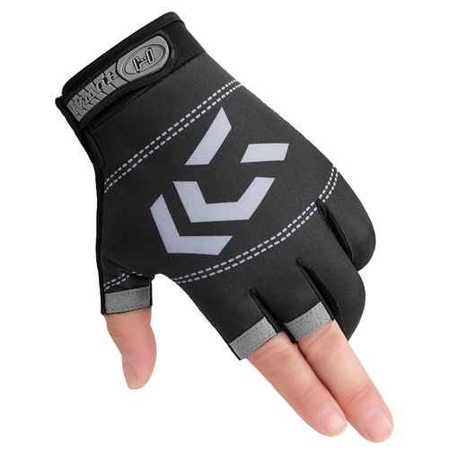 Leaky three-finger fishing gloves spring and summer men and women non-slip wear-resistant sunshade breathable fishing takeaway riding gloves