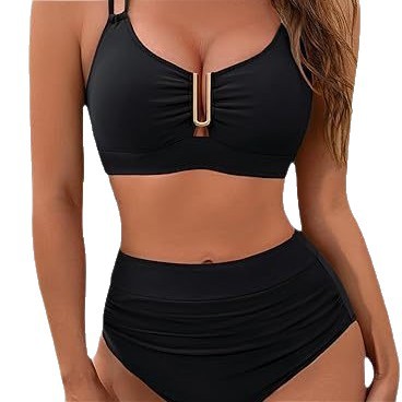 Sexy rückenfreier Damen-Badeanzug mit verstellbaren Bändern – Push-up-Bikini für kleine Oberweite – Unifarben und Farbverlauf – S/M/L/XL_voghion.com