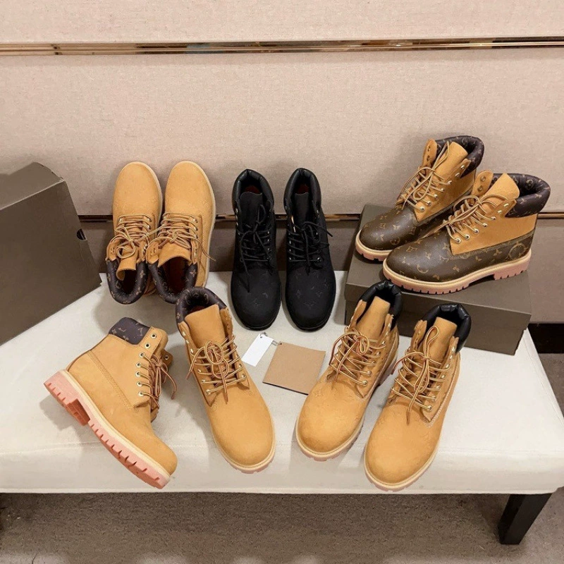 欧洲站春秋男鞋磨砂皮休闲马丁靴爆款情侣女靴子男士烂不踢大黄靴