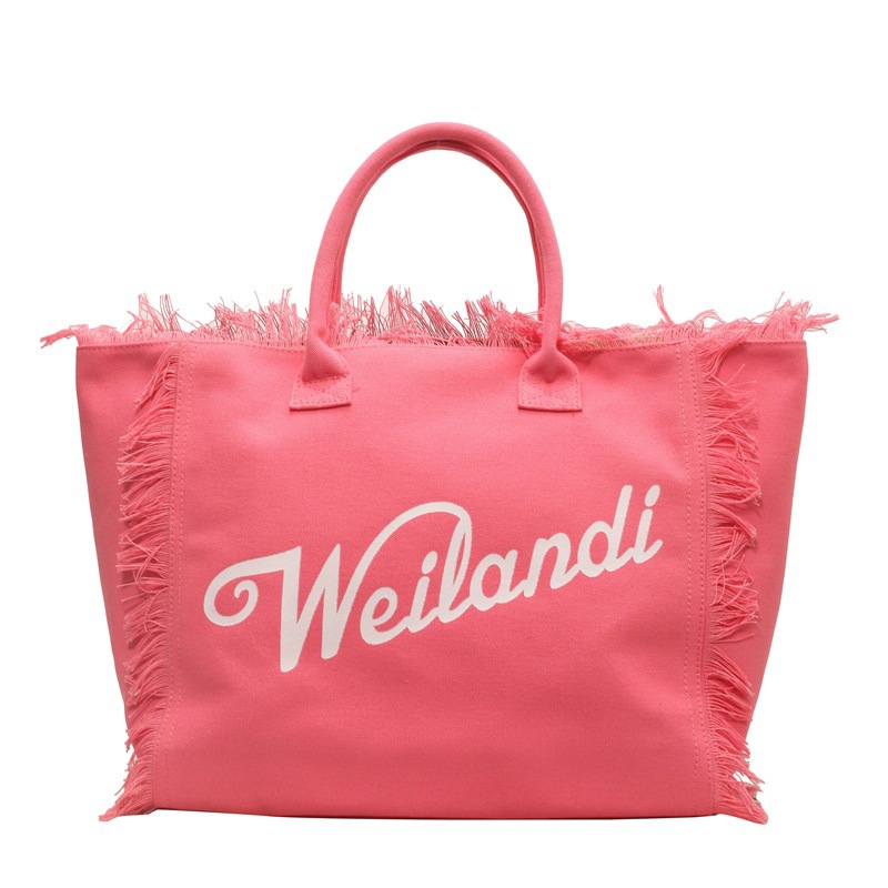 Bolsa de lona portátil con bordas personalizadas logotipo de alto nivel bolso especial bolso de mujer de viaje de gran capacidad bolso de bordas image 7