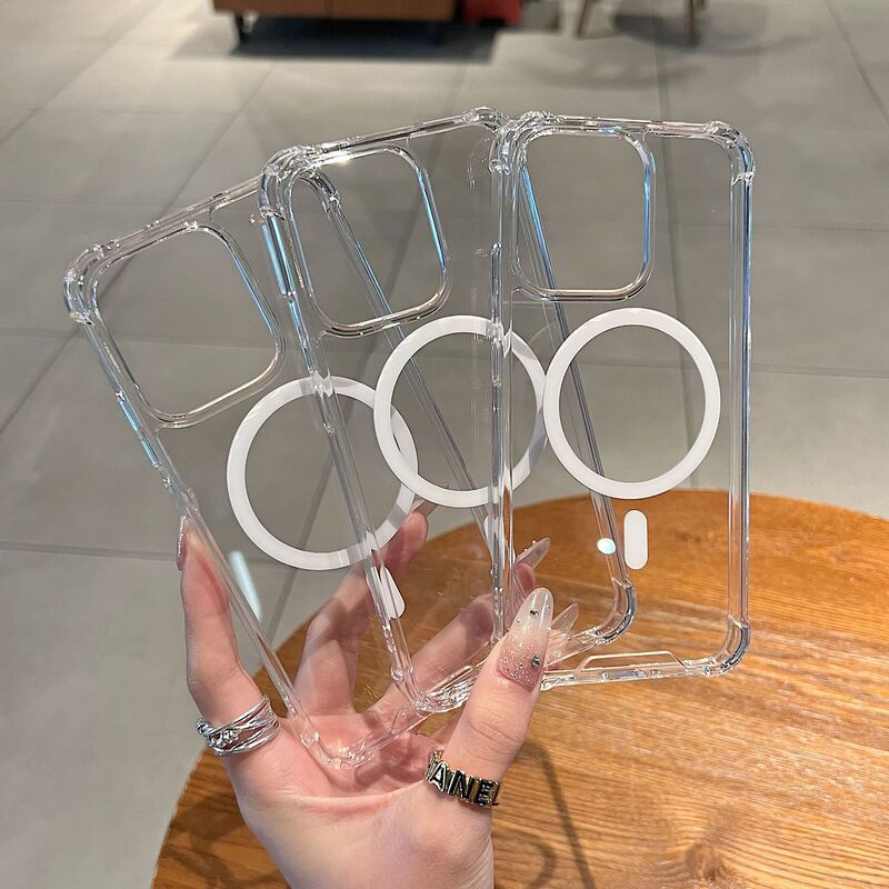 High-Transparency Four-Corner Pc Crystal Shield Magnetic Case Suitable for Oppo Find X9 Pro, Reno 15F Anti-Drop Protective Cover High-Transparency Four-Corner Pc Crystal Shield Magnetic Case Suitable for Oppo Find X9 Pro, Reno 15F Anti-Drop Protective Cover