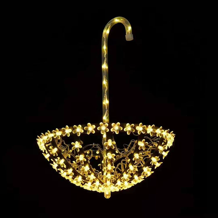 Светодиодный подвесной светильник в форме зонтика, открытый водонепроницаемый украшение в форме зонта, украшение в форме уличного ландшафта, ночное освещение, инженерная лампа