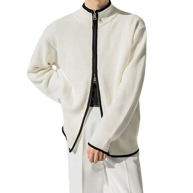 Explosiones transfronterizas de tamaño europeo de gran tamaño cardigan jersey suéter hombre chaqueta de color chaqueta de fábrica de negocios maduros al por mayor