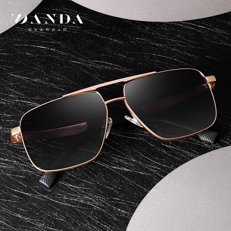 Nuevas gafas de sol polarizadas S15109 Gafas de sol de protección solar al aire libre para hombres con montura clásica Gafas de sol de metal de doble haz