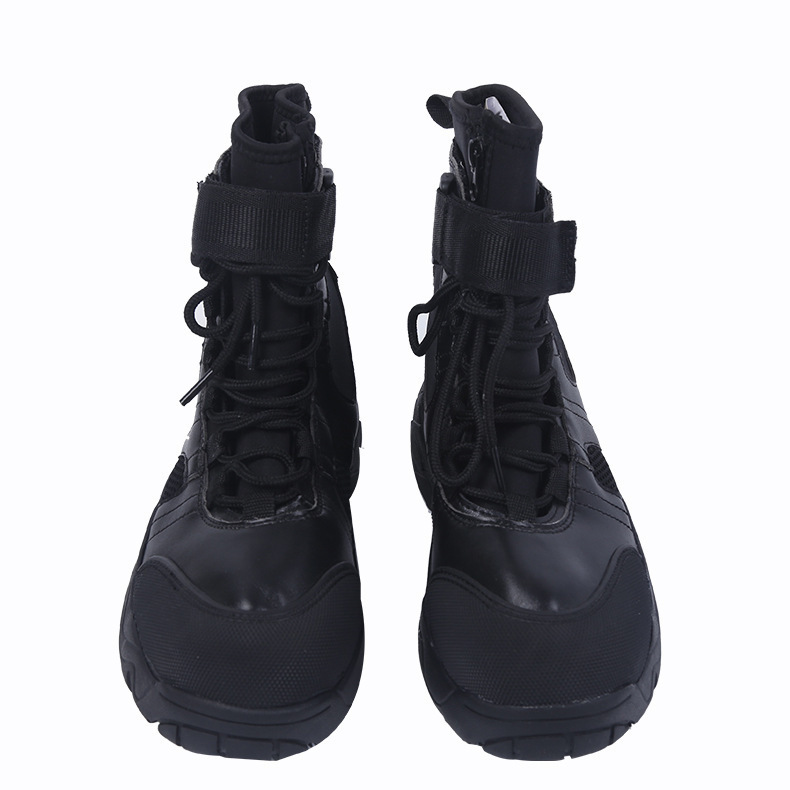 防护靴高帮救援防护鞋5mm氯丁橡胶皮革一体救援鞋鞋内底厚7mm