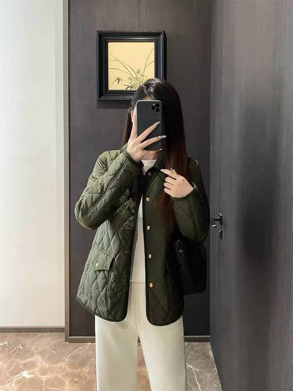 柜上3K+！老钱风小马刺绣菱格棉服灯芯绒翻领轻薄保暖夹克外套女|undefined
