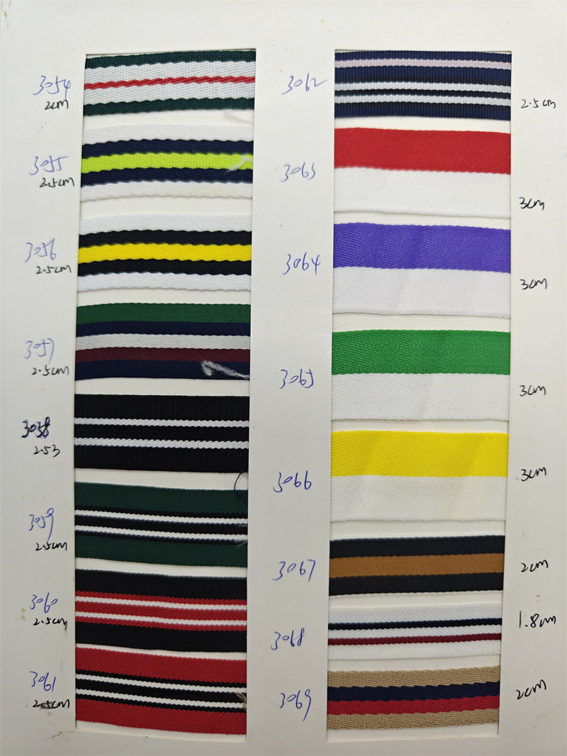 100D banda de banda de poliéster densa tricolor banda de banda de banda de banda lateral ropa bolsa accesorios en stock al por mayor