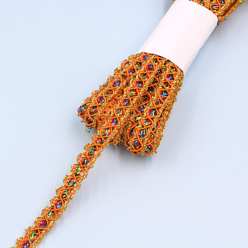 9 metros un rollo 1cm de ancho seda dorada ola encaje ropa equipaje artesanía decoración zapatos sombreros accesorios de bricolaje hechos a mano