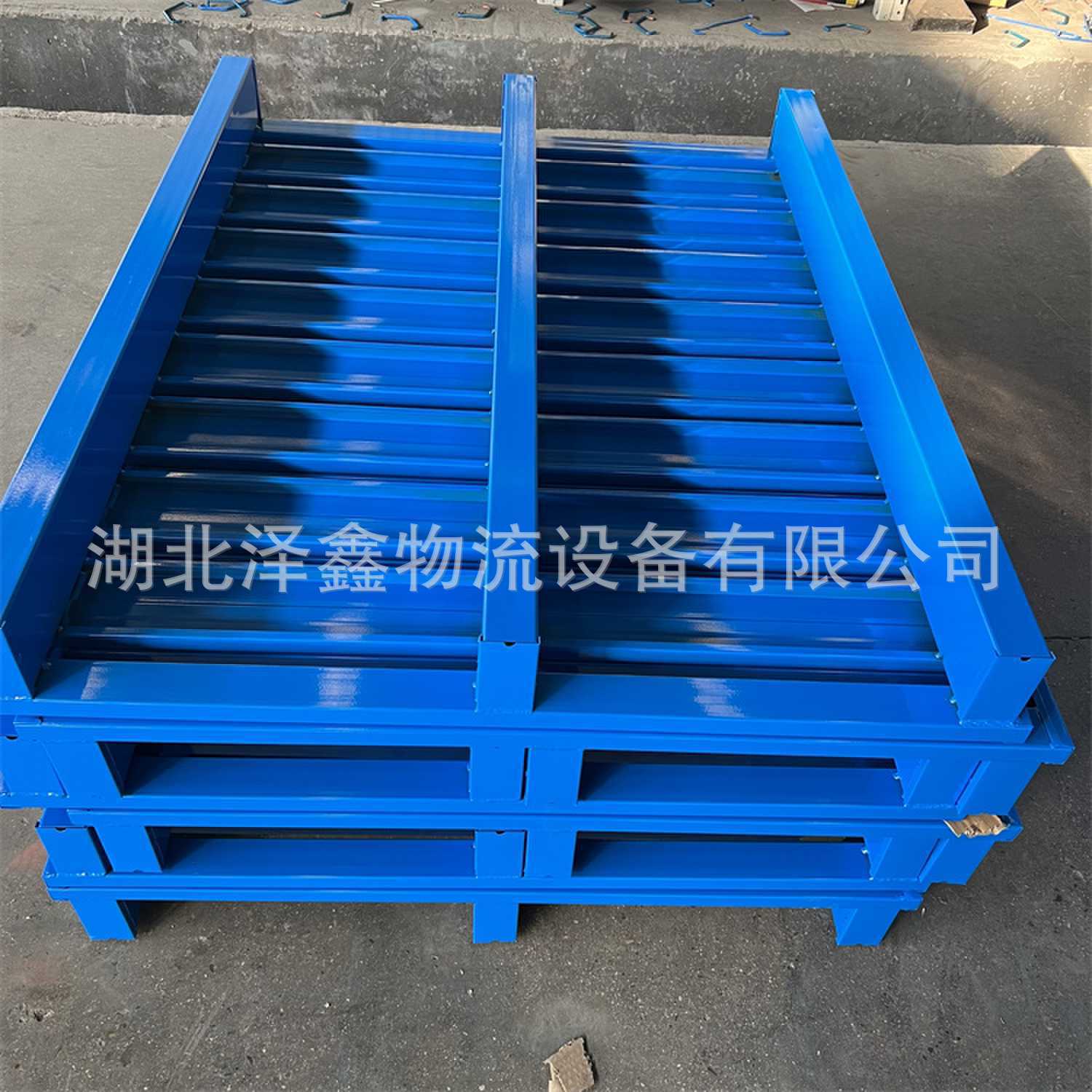 可定叉车栈板钢托盘轻型铁托盘四面进叉全铺仓库货架铁钢制可叠放