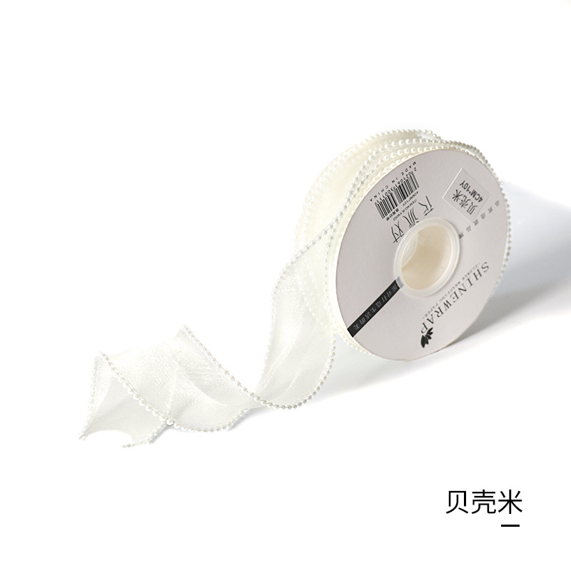 Cinta de embalaje para flores con perlas bilaterales, para regalos y ramos, fábrica al por mayor