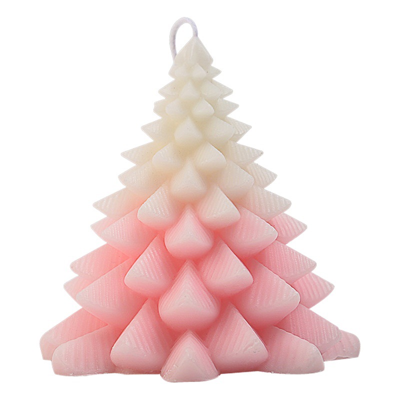 Vela aromática de pino con nieve de dos colores para árbol de Navidad, decoración navideña para el hogar, ambiente romántico, vela de cera de soja