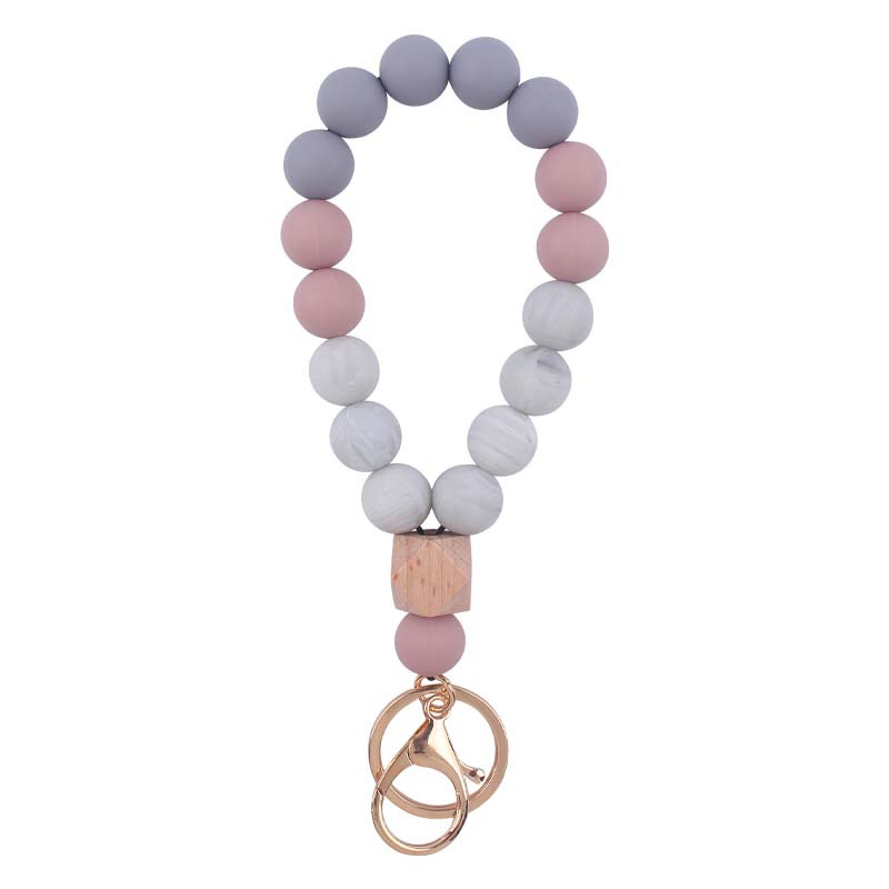 Creativa nueva pulsera de silicona muñeca llavero DIY colgante contraste color silicona llavero