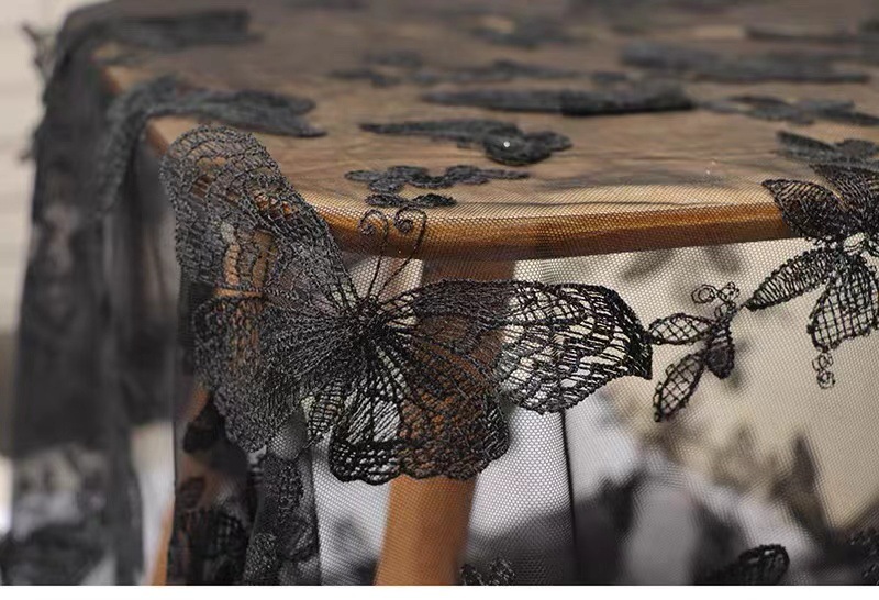 Tridimensional mariposa traje rendimiento vestido falda encaje tela malla bordado muñeca ropa velo tela