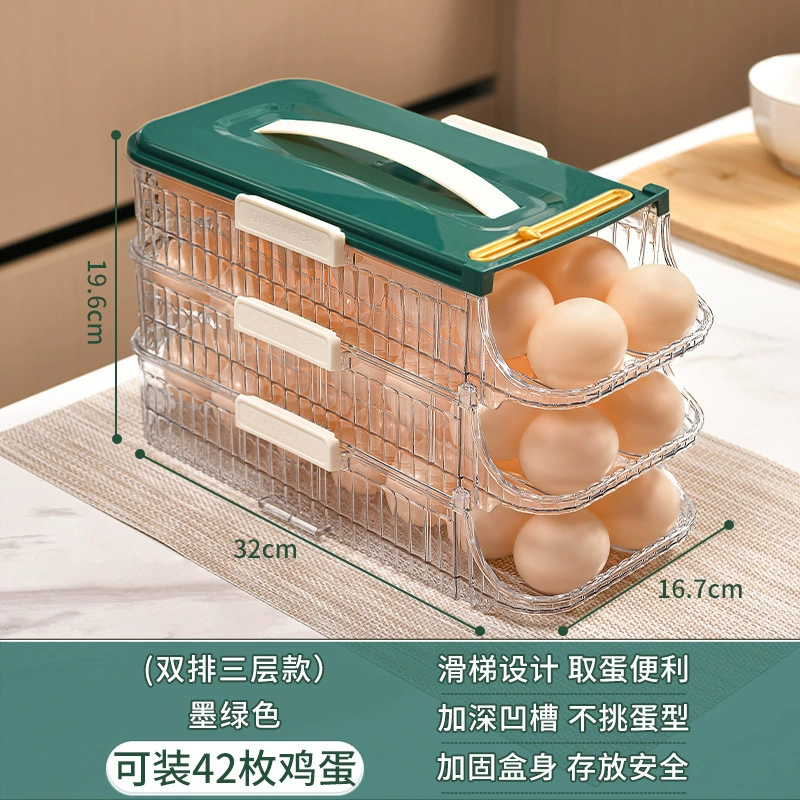 Egg storage box refrigerator side door storage box rolling food -class egg stand automatic rolling egg box, egg box preserving box