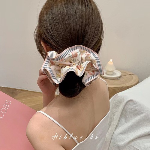 Large intestine hair ring floral headband women's high-end ponytail adult headwear high elastic hair rope headband  new style