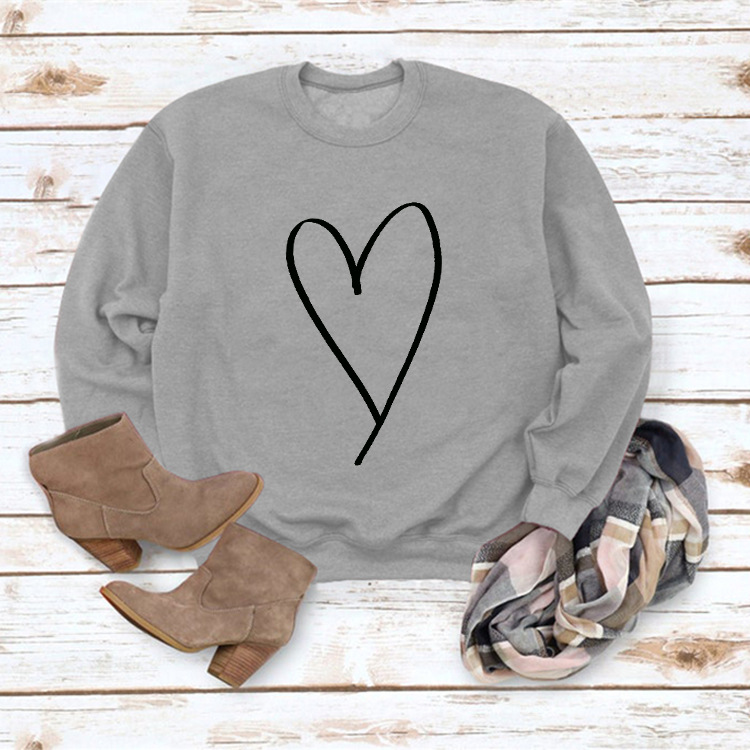 Women's Hoodie Long Sleeve Hoodies & Sweatshirts Printing Fashion Heart Shape display picture 3