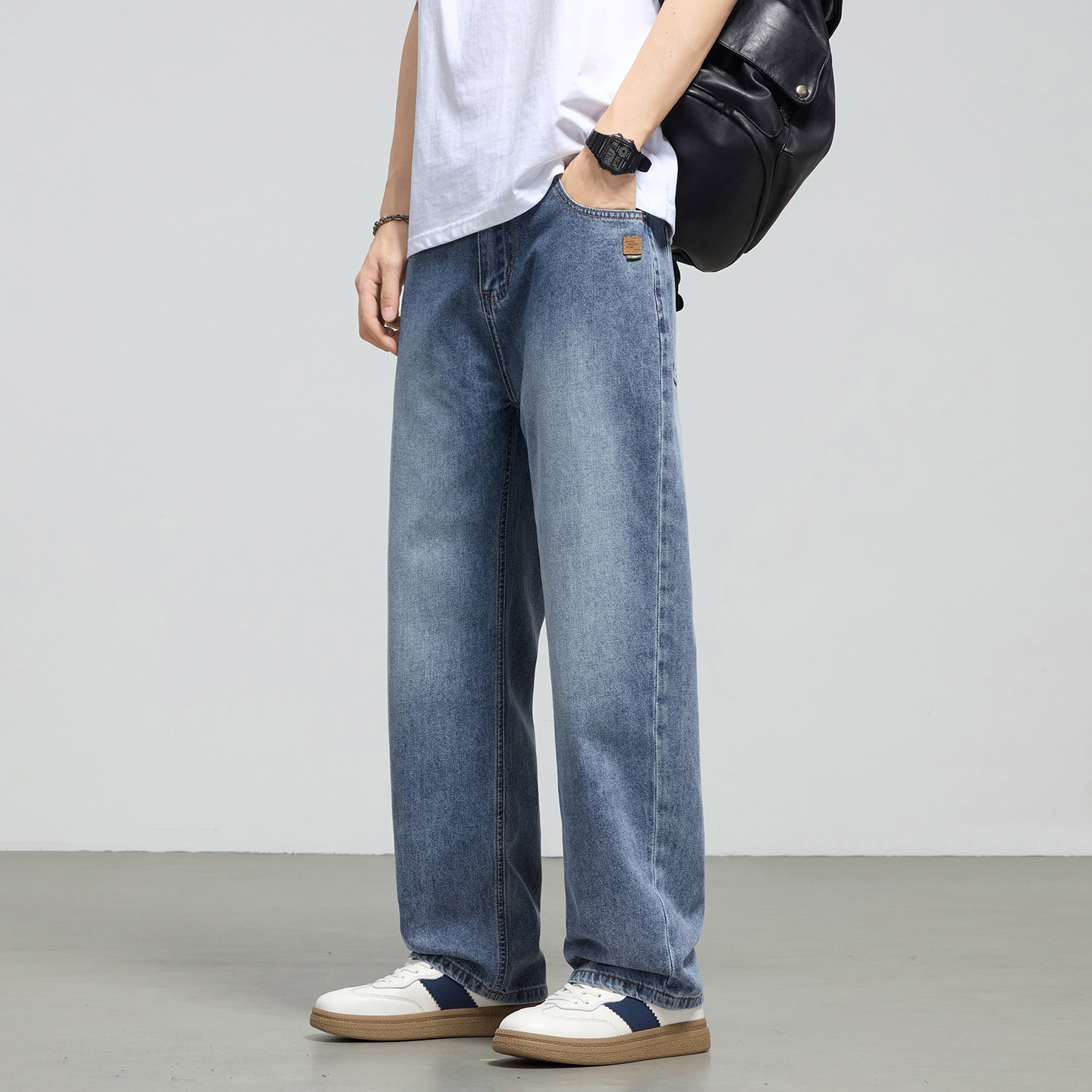 Shanggu ropa de hombre primavera jeans recto para hombres Xintang vaqueros de capital suelta casual hombre pantalones recto de lujo ligero