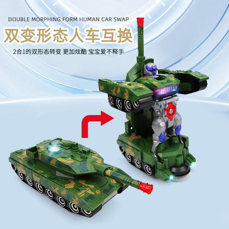 Juguetes para niños con tanque universal deformación robot modelo eléctrico juguetes de combate al por mayor transfronterizos