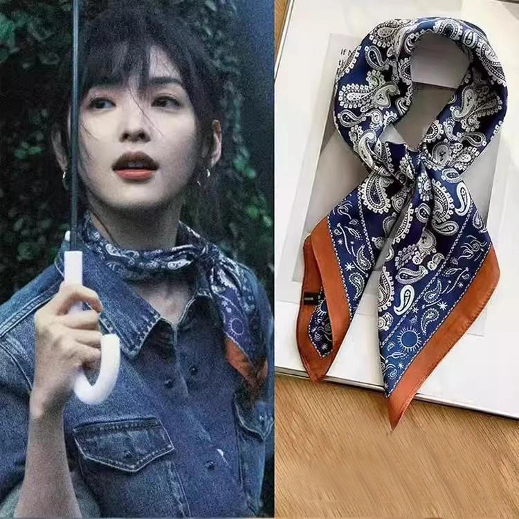 Silk Scarf for the Neck with a High-End Feel, New 2025 Small Square Scarf for Women, Paired with a Shirt, Neck Scarf, Scarf, Paisley Fashion Hair Tie