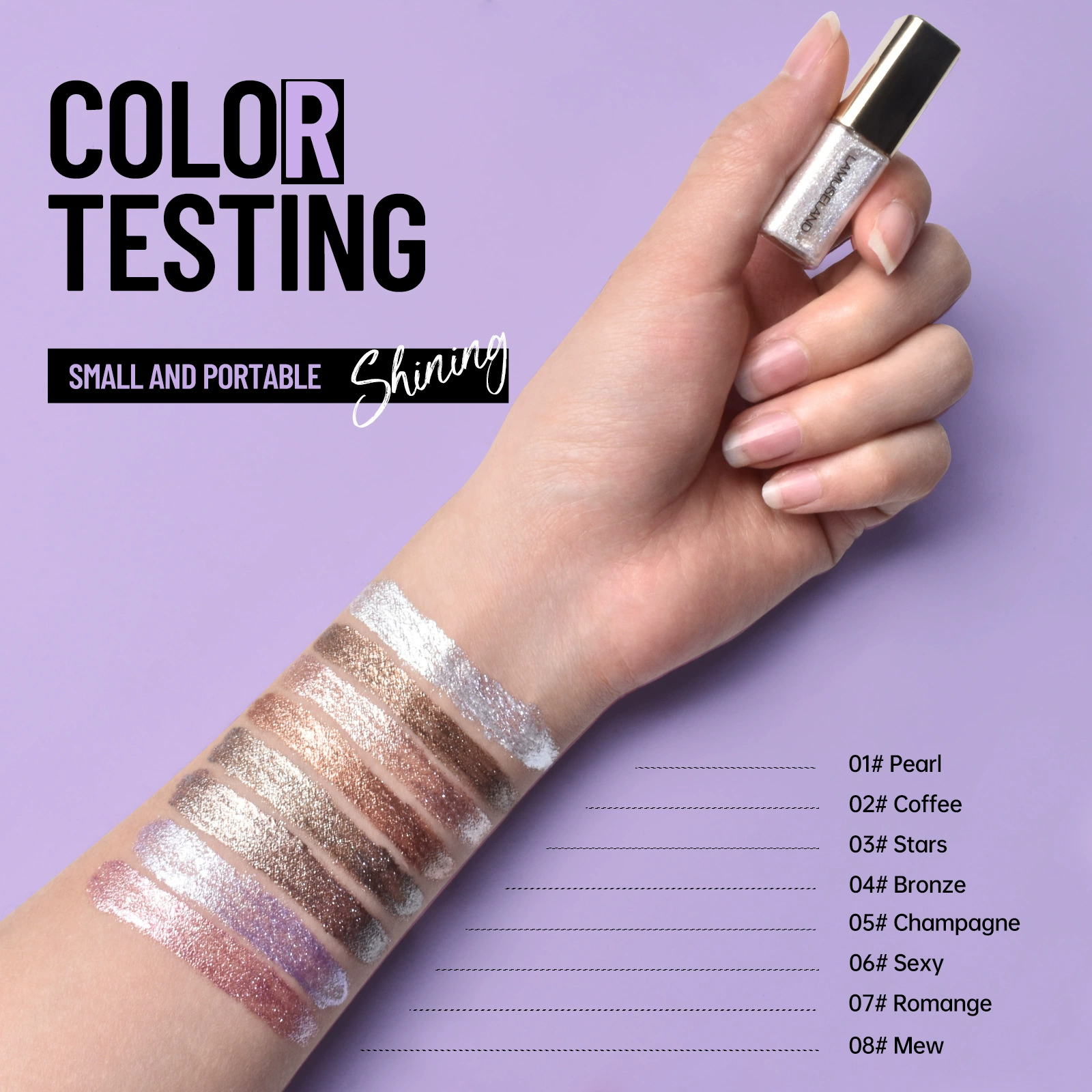 [LAMUSELAND мини-кейс с 8 жидкими тени для век Liquid Eyeshadow]
