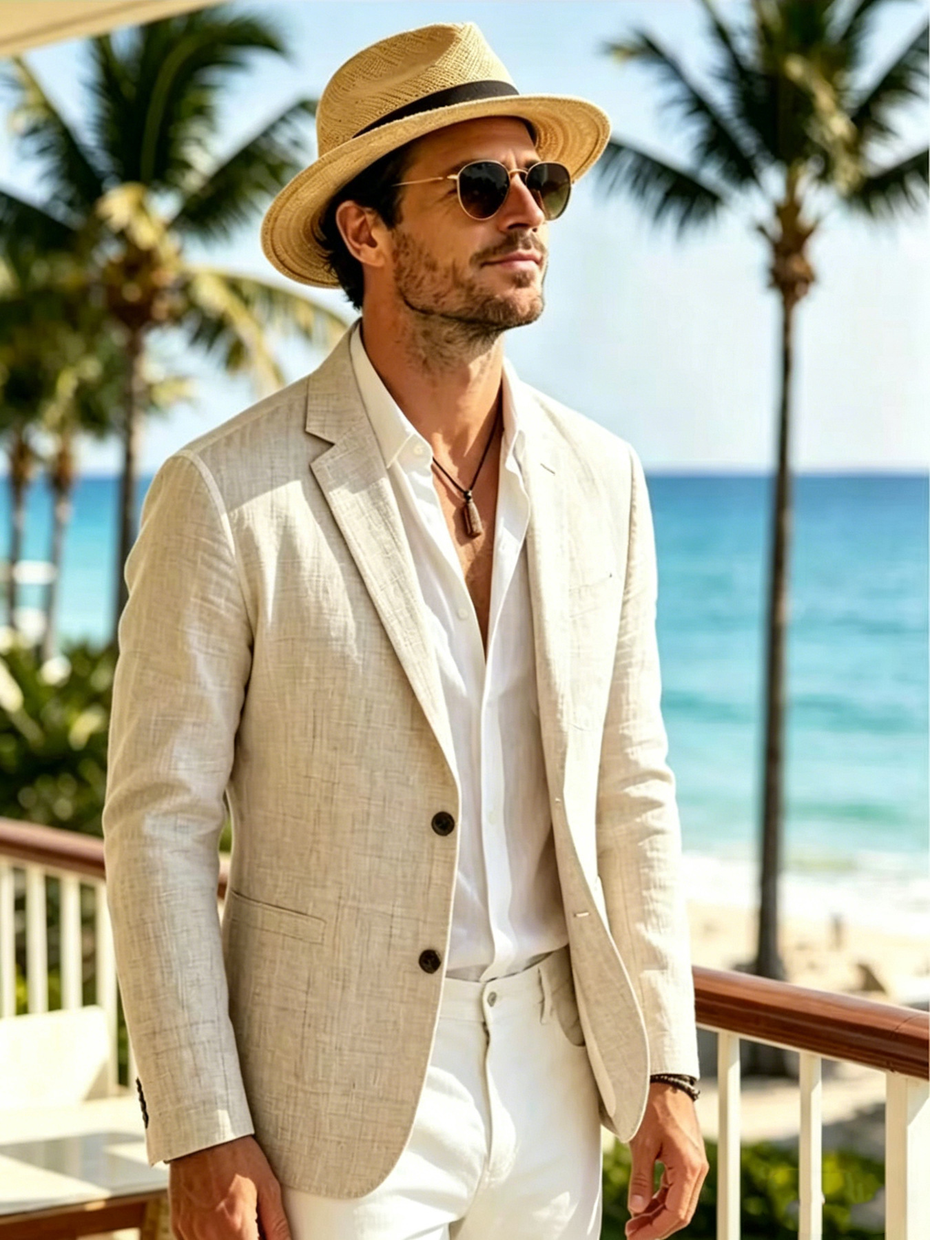 Lightweight Linen Summer Blazer For Men Casual Unstructured Style_voghion.com