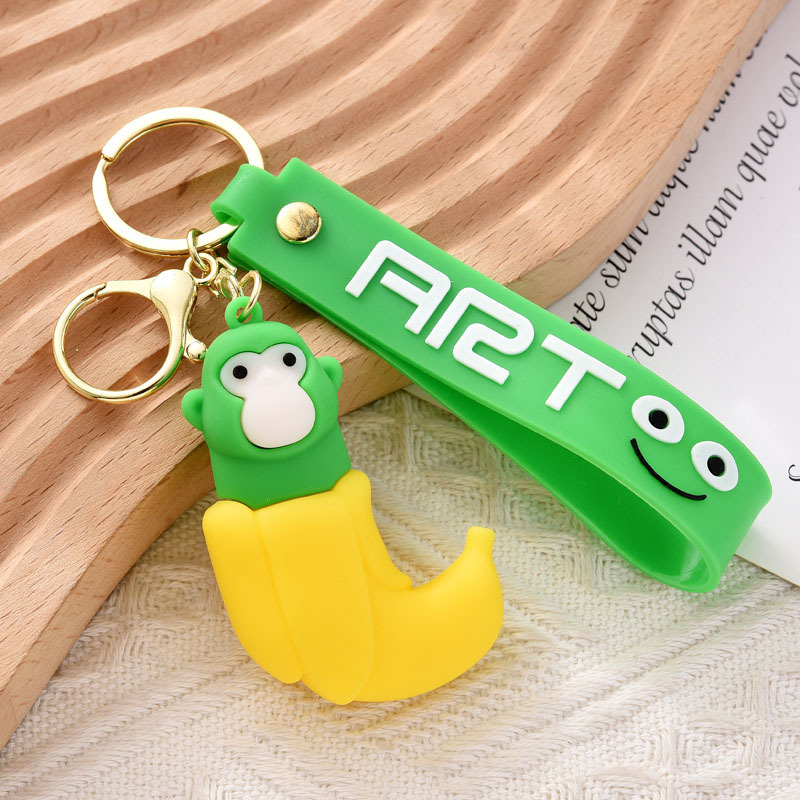 越境新商品 山海経キーホルダー ペンダント 面白い木製棒人型 バナナ猿 サメ バッグ飾り 卸売|undefined