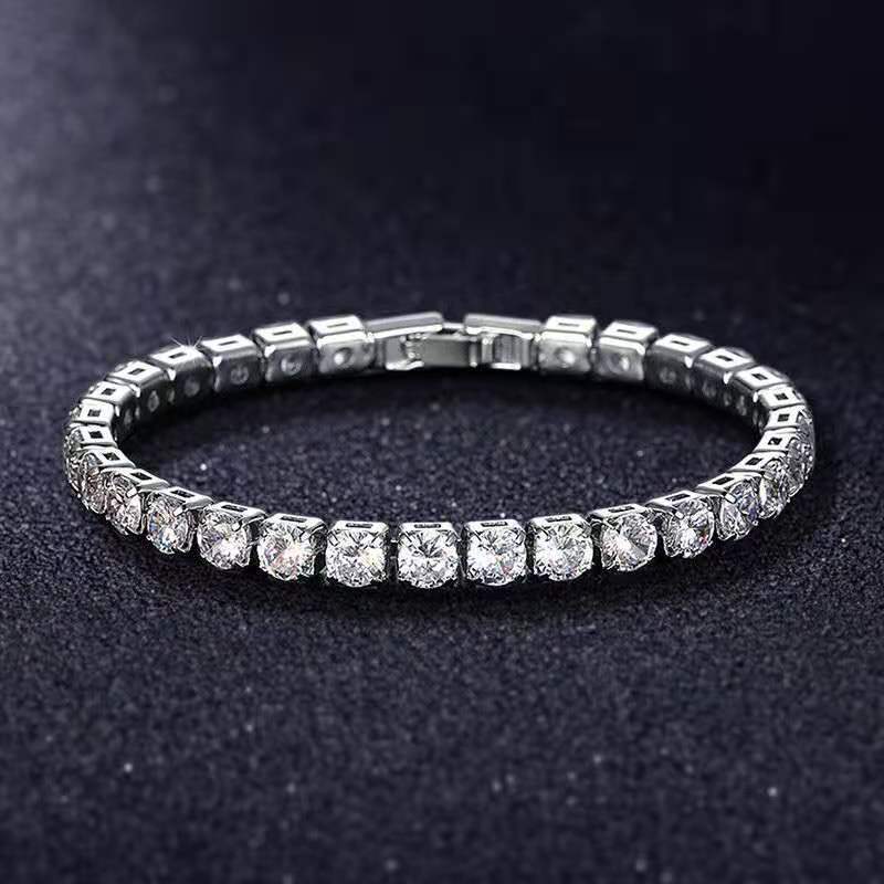 Internet Live Hot Sale Fire Color Full Diamond 3A Zircon Bracelet For Women Moissanite Men's Celebrity Same_voghion.com