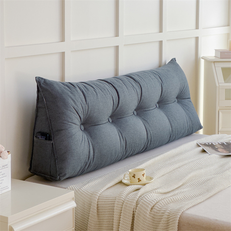 綿麻のベッドのない柔らかいバッグのクッションの大きい背もたれのクッションの2024新型のベッドの枕の三角の畳は直接壁に寄りかかっています。