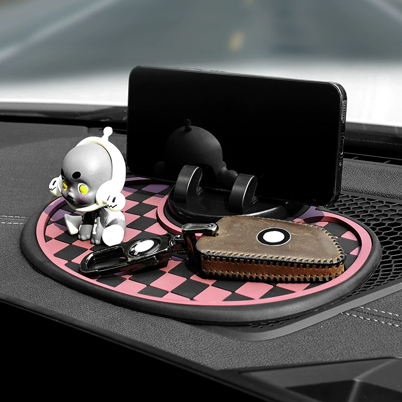 Автомобильный противоскользящий коврик-держатель для телефона на приборную панель, органайзер для хранения, вращение на 360 градусов, оптом