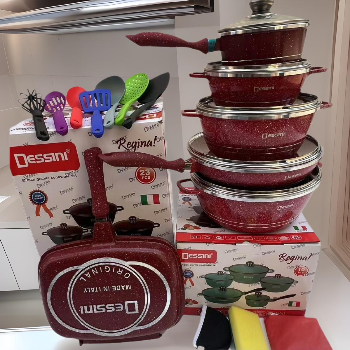 Dessini 23-piece set pot non-stick pan Maifan stone suit dessini cookware suit