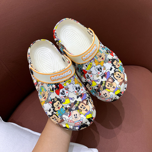  Spring Croc Shoes Couple New Women's Beach Garden Shoes Outdoor Baotou Outerwear PVC Casual Sandals for Men