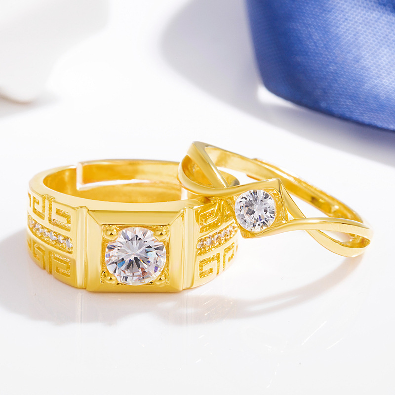 Men's Zircon Open Ring With Great Wall Texture Designer Style_voghion.com