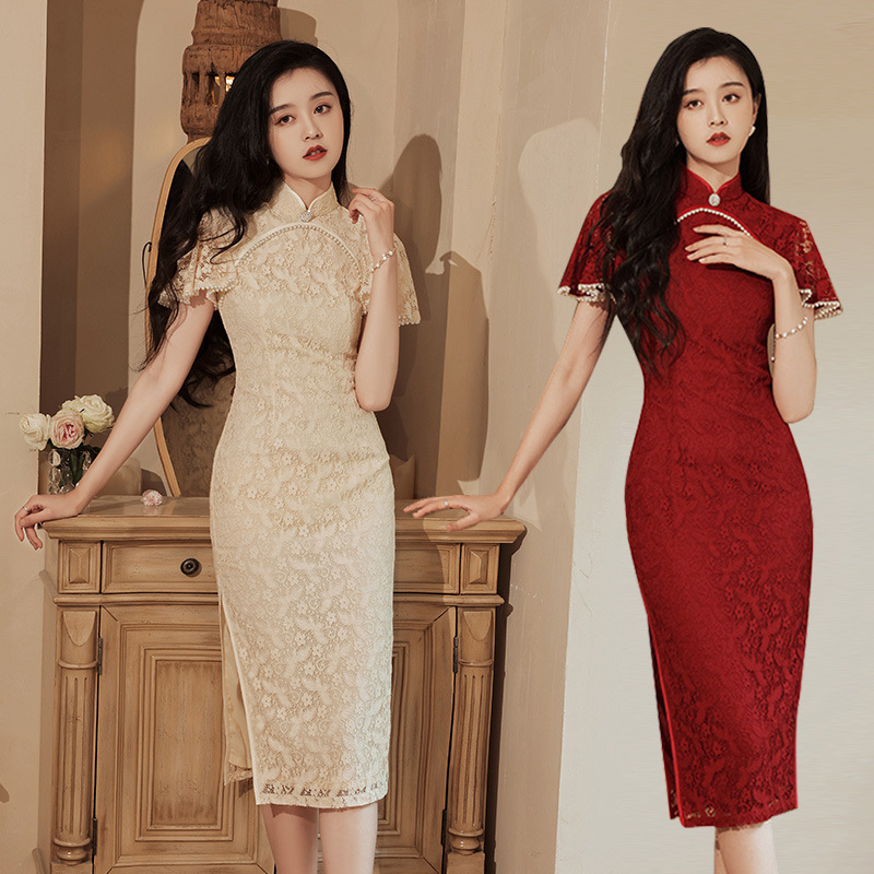 Cheongsam Dress 2022 Bride Toast Suit MC Dress Huimen Service People's National Style Young Cheongsam Dress