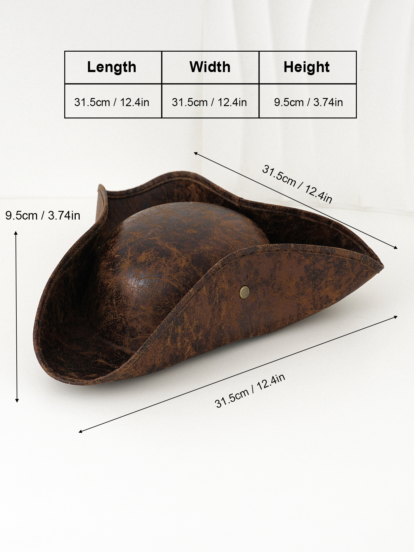 Cappello da festa unisex marrone fantasia pirata cowboy triangolare per ballo di fine anno stile western decorativo_voghion.com