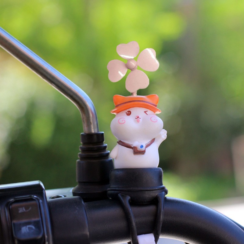 Nuevo producto lindo molino de viento bicicleta bicicleta eléctrica motocicleta decoración nuevo coche decoración de coche celebridad de Internet animal de dibujos animados