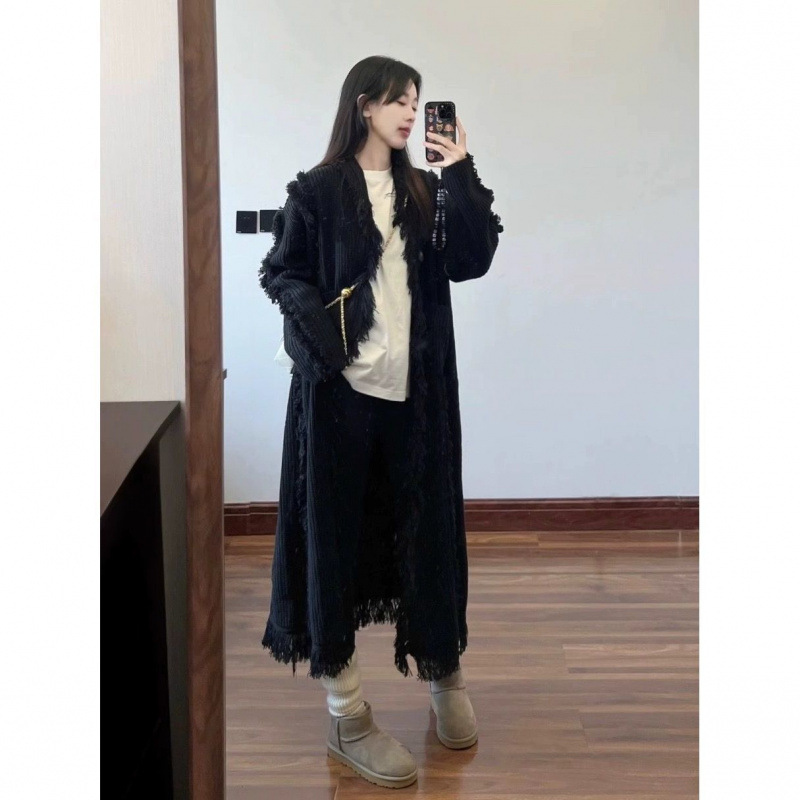 블랙 롱 가디건