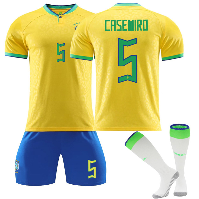 thumbnail image 1 of 2223 Brasil camiseta local No. 10 Neymar 20 Vinicius 9 Chalison 18 Jesús traje uniforme, 1 of 5