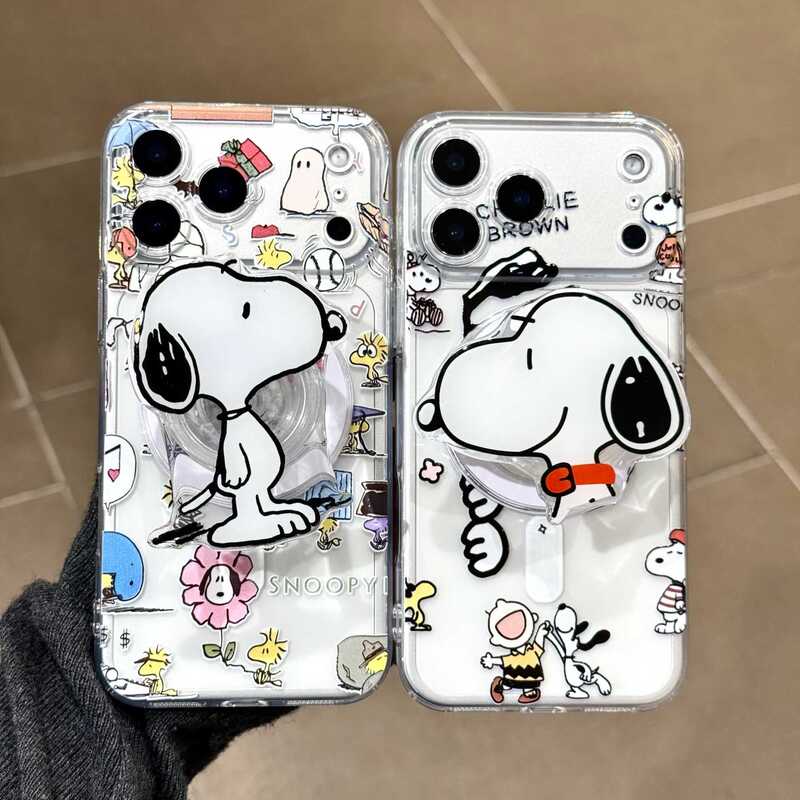 Snoopy-Themed Case Suitable for iPhone 17 Pro Max, Cute Cartoon Design for iPhone 16, 15, 14 Plus, Magnetic Soft Case Snoopy-Themed Case Suitable for iPhone 17 Pro Max, Cute Cartoon Design for iPhone 16, 15, 14 Plus, Magnetic Soft Case