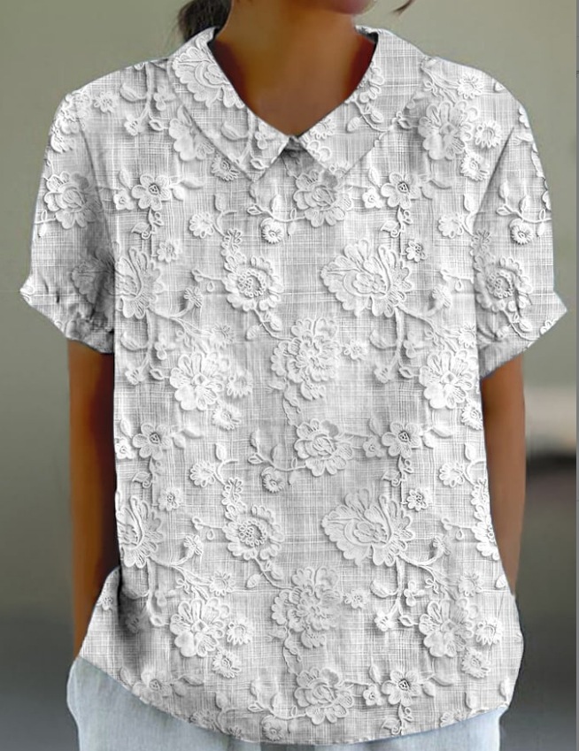 Fuente de fábrica de comercio exterior estación independiente de burbujas de verano monzón camisa de manga corta camisa de flores