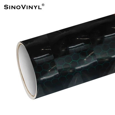 Automotive Film | color laser car film glossy - 15218-m-honeycomb-cat-eye-black-dark-green